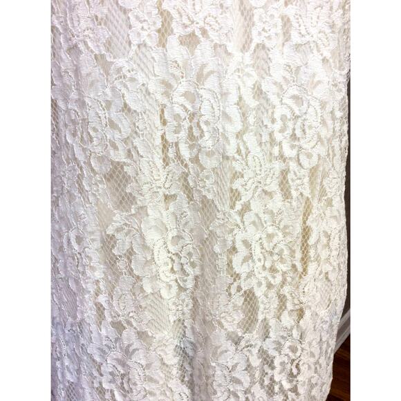 Vintage Shadowline Lingerie Nightie Nightgown Bridal Baby doll Beige Lace Medium - Picture 9 of 9
